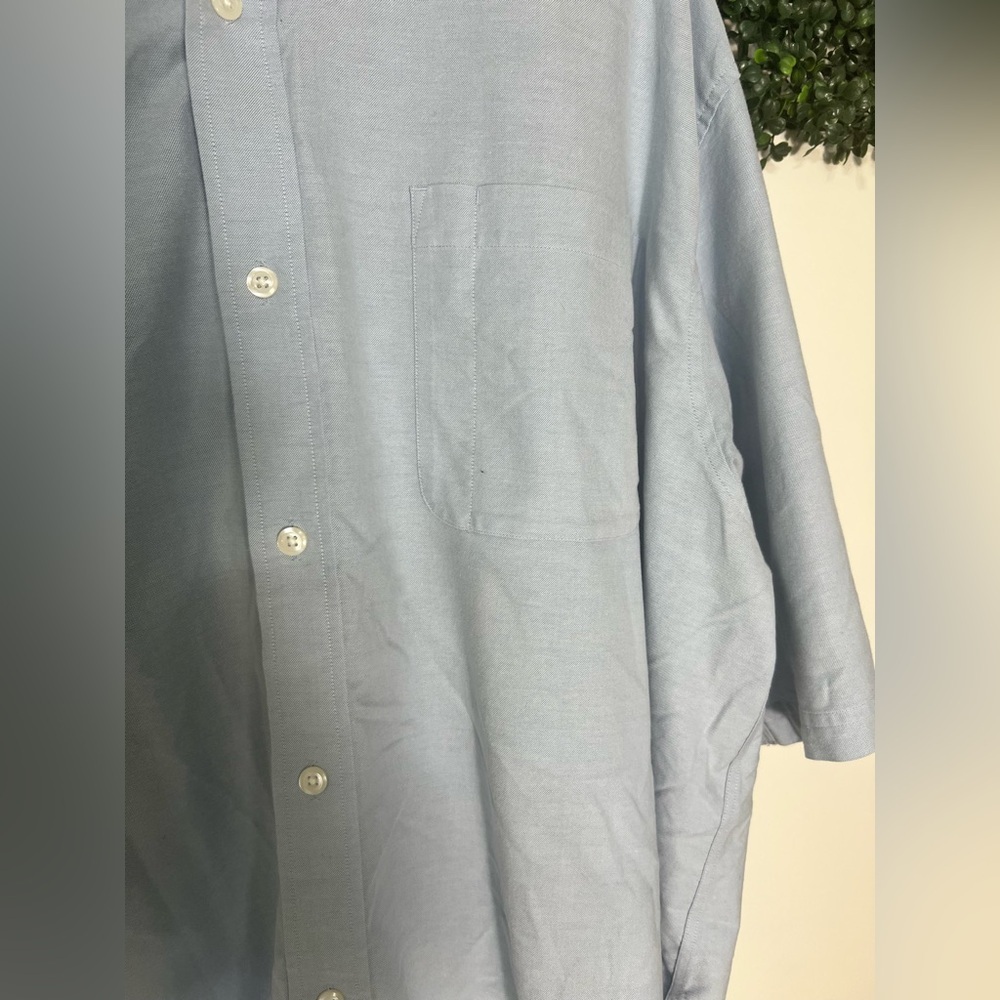 Duluth Trading Co Shirt Mens 3XL Blue Button Up Short Sleeve Utility Workwear - Picture 2 of 9